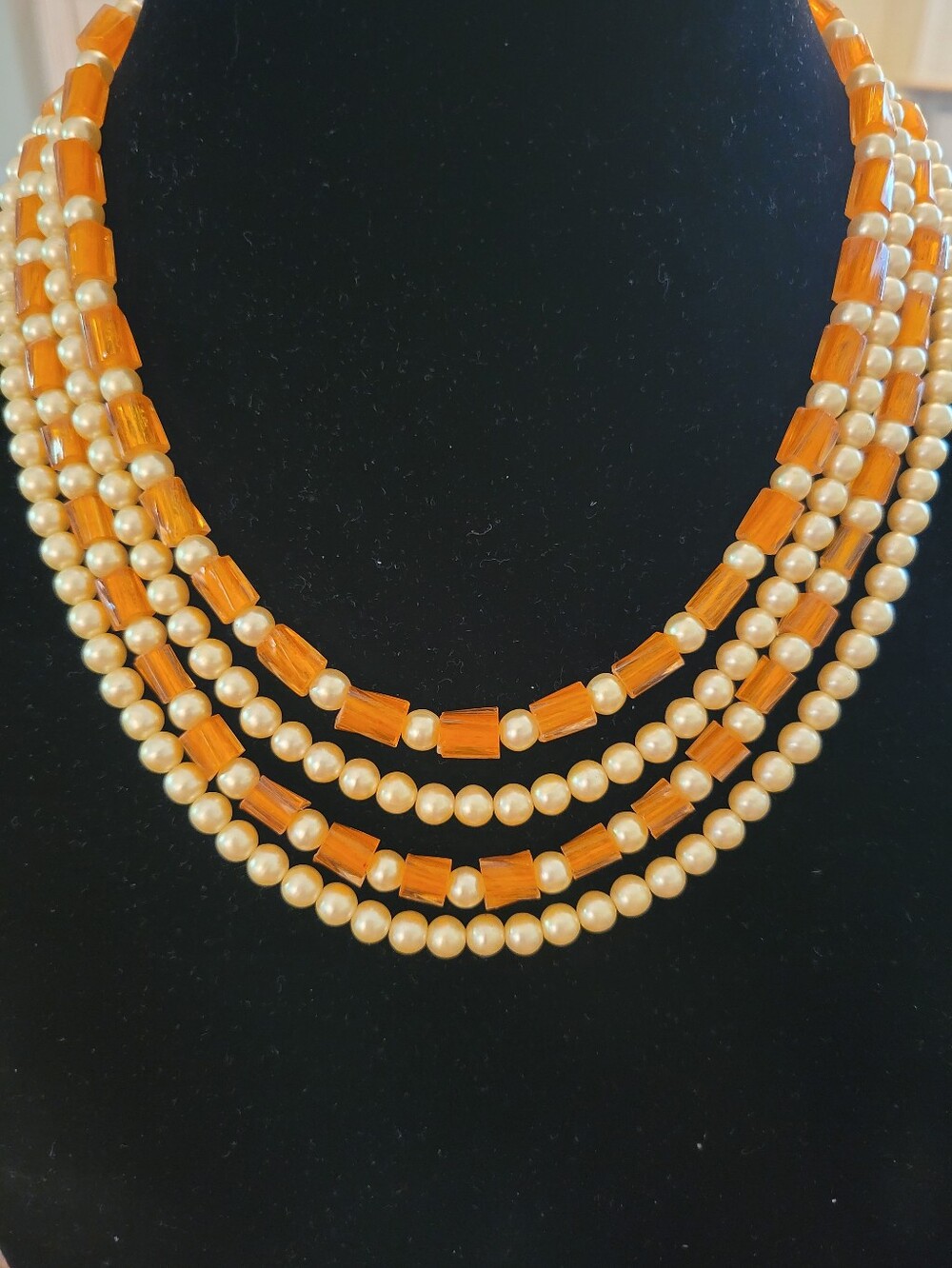 Vintage Four Strand Beaded Necklace